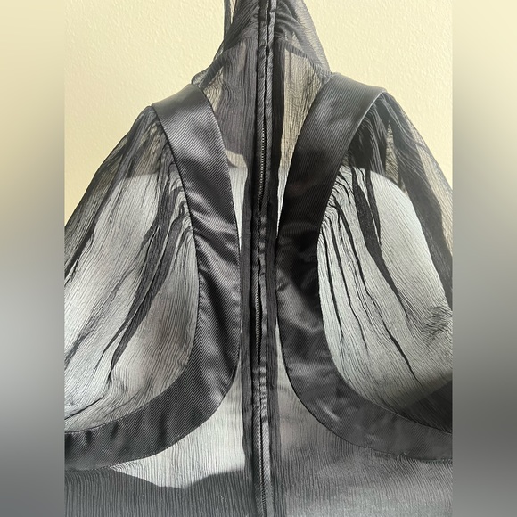 PRADA Black Sheer Silk Blouse Top - Picture 14 of 15